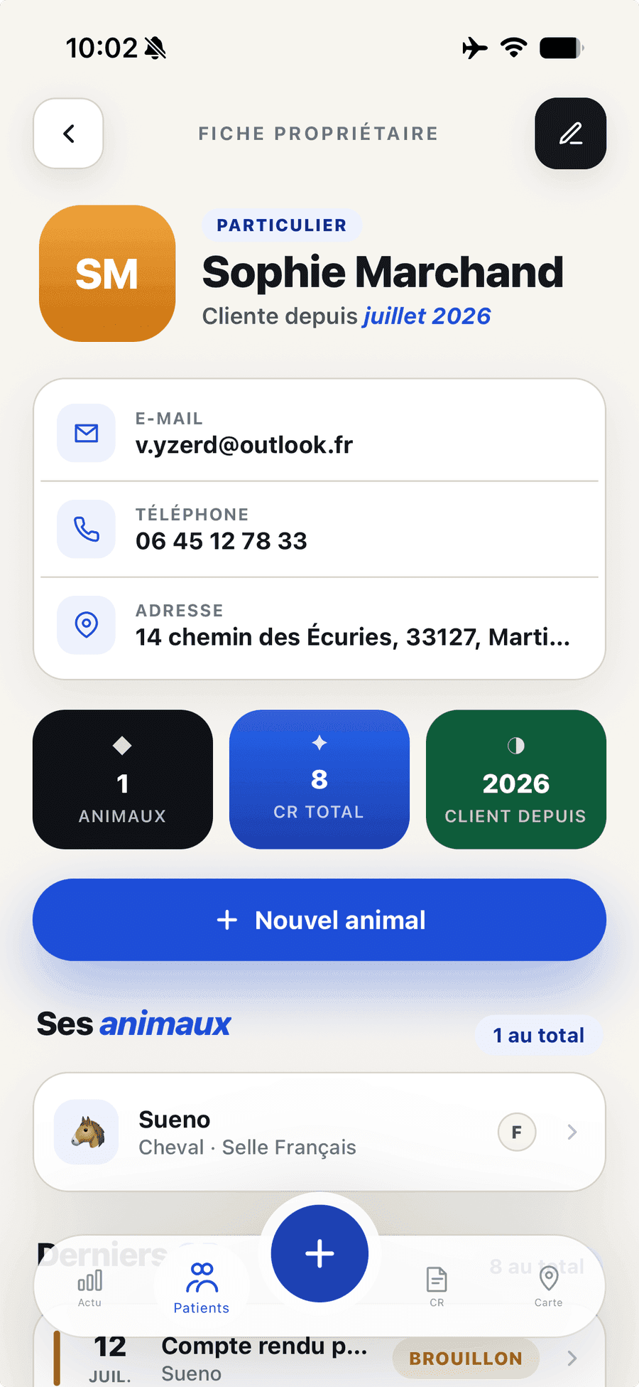Capture d'écran de l'app Epona